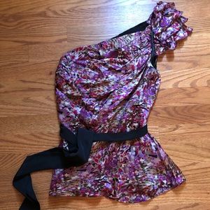 Silk one shoulder top-Bebe